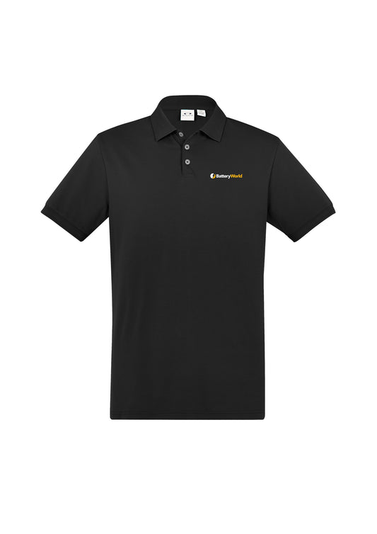 BWSO Mens Black Stretch Cotton Polo (P105MS) - BW130