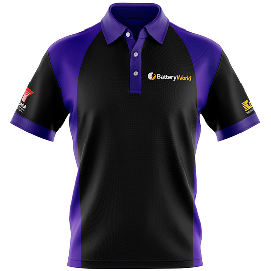 Battery World Men's Polyester Polo - NO POCKET - FRONT