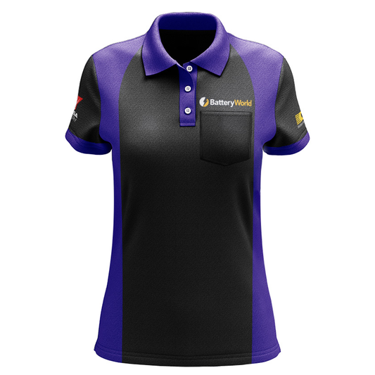 Battery World Women's Polyester Polo - WITH POCKET - front