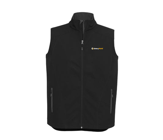 Battery World Soft Shell Mens Vest J404 Blk/char