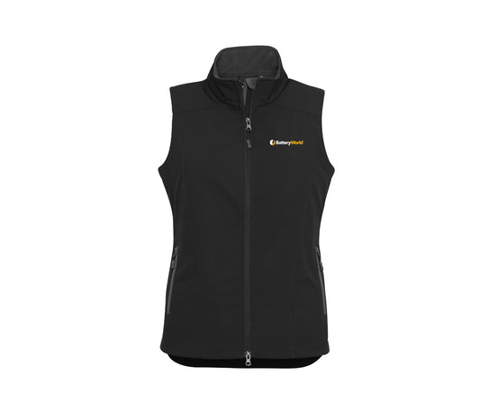 Battery World Soft Shell Womens vest J404 Blk/Char