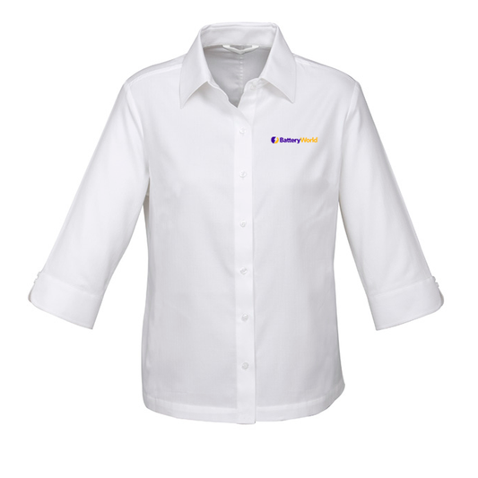 BW Womens Luxe 3/4 Sleeve Shirt - S10221 White