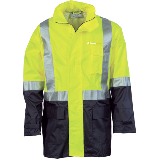 BW HiVis Light Weight Rain Jacket - Yellow/Navy
